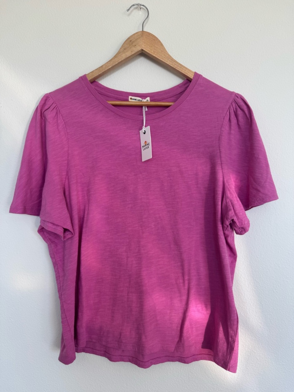 Marine Layer women’s Lula puff sleeve top rose violet XL NWT FAVORITE shirt